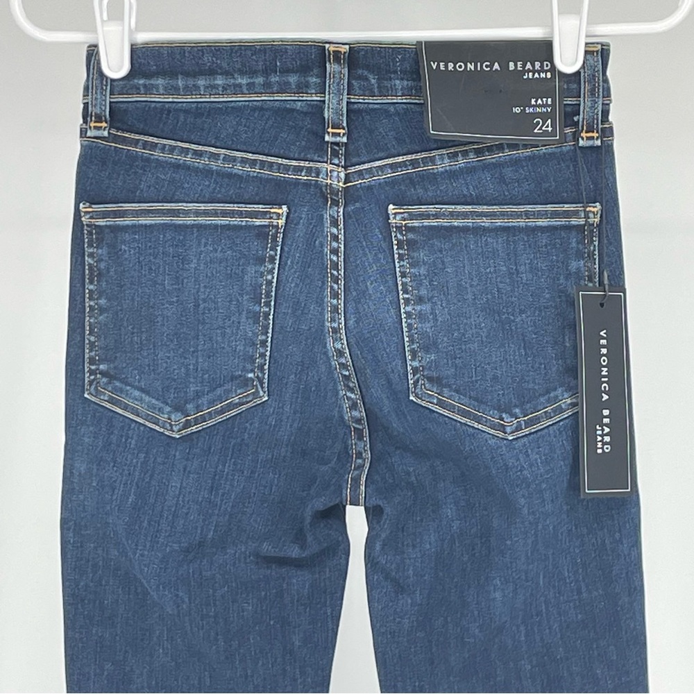 VERONICA BEARD JEANS NWT KATE 10” HIGH RISE SKINNY JEANS 24 VINTAGE WITH FRAY - Picture 9 of 14